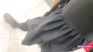 A girl is ready to fuck anywhere, even in the public WC