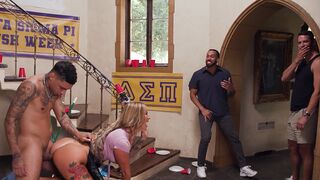 The busty housekeeper gets a rough treatment in this wild scene