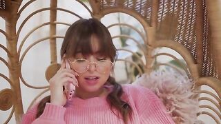 Petite teen Riley Reid masturbates on the phone for a horny caller