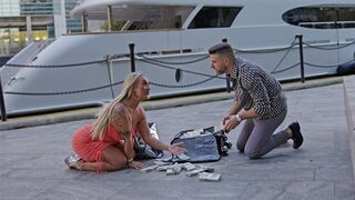 A blonde babe agreed to have sex with a stranger for a million bucks