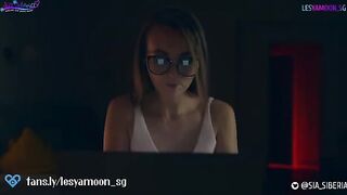 Petite Lesya Moon terrified in a spicy Halloween story