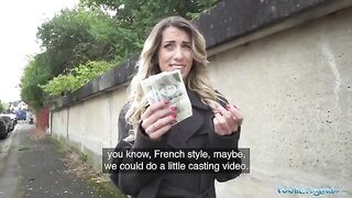 Hot French teacher seduces a guy for cash in this steamy Public Agent scene