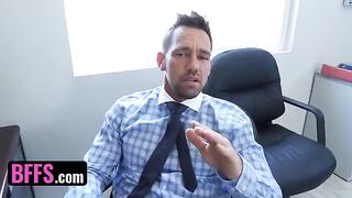 Three busty office ladies, including stunning Sami Parker, getting fucked by their boss’s step-son