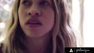 Popular college girl Gia Derza cheers up her bullied friend Khloe Kapri in the bathroom