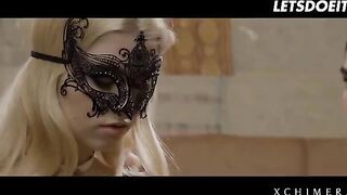 Luxury blonde Misha Cross fucked by two cocks in a passionate and erotic affair