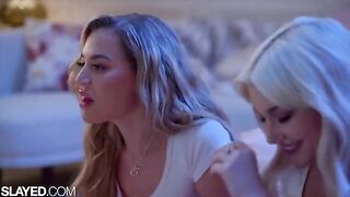 Two voluptuous girls, Skye and Blake, are having fun together