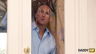 The old man fucked his girlfriend by the pool in a steamy scene