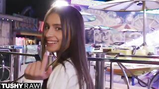 TUSHYRAW Perfect petite Vanessa tries getting her asshole gapped