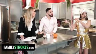 Pervert Step Daddy Josie Tucker’s big tits with sticky cum - FamilyStrokes
