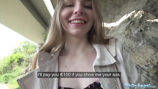 Young Ukrainian with long hair has sex with stranger outdoors