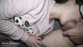A couple has a threesome sex with two girls, both girls cum twice