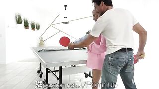 The overconfident blonde loses a bet and has sex