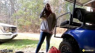 The mechanic got lucky with a busty blonde babe Bailey Brooke