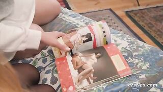 Lesbian beauties study Kama Sutra before enjoying each other