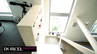 Petite brunette Clea Gaultier has sexy morning fun