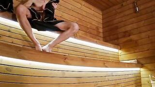 Sauna adventure part 1: I showed my hard cock to three people in the sauna