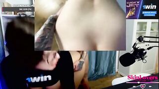 A cute streamer girl got naked for a donation during the stream