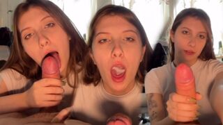 Guy made a bet with his stepsister to suck his dick