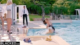 Two hungry girls Kaisa and Eveline fucked by the hotel employee