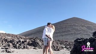 We climbed a volcano and he exploded in my mouth