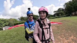 Squirt girl is paragliding over Costa Rica and gets fucked by a stranger