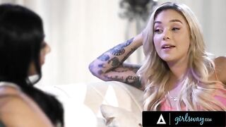 Besties Violet Myers and Kali Roses enjoy passionate scissoring and a soft 69 in this steamy scene