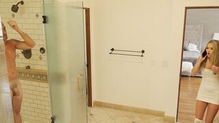 Athena Faris sneaks into the shower with her stepdad in a taboo scene