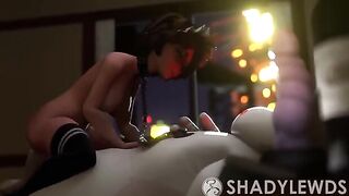 Aunt Cass rides the dick of Baymax in a steamy scene