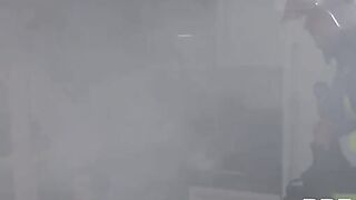 Firefighters have a hard day at an unusual party with busty beauty Monika Fox