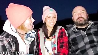 A threesome sex adventure of hot polyamorous girls in the wood