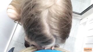 The petite girl risks her skin in the changing room and gets caught