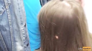 The petite girl risks her skin in the changing room and gets caught