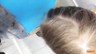 The petite girl risks her skin in the changing room and gets caught