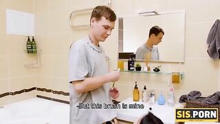 The toothbrush is mine, and so is the cock - a taboo stepfamily encounter