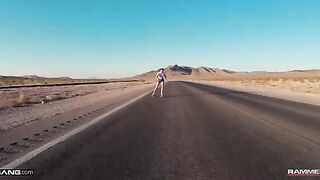 Freya Parker gets fucked after skateboarding and oiling her body