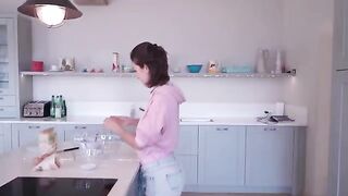 I cooked and stripped at a friend's house, showcasing my sensual side