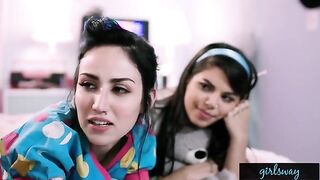 A retro sleepover with college vibes featuring Gina Valentina and Gianna Dior