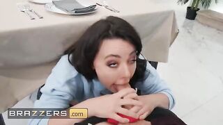 Whitney Wright, horny as ever, sneaks under the table for some action