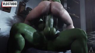 Futanari version of Marvel heroes get naked and fucked hard