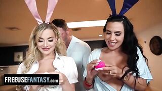 Bunnies Blake Blossom and Sandy Love get fucked in an Easter roleplay