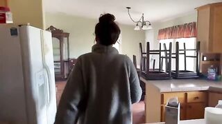 A couple trying to get a better deal from the pregnant landlord in a steamy scene