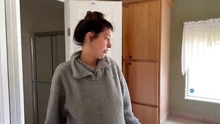 A couple trying to get a better deal from the pregnant landlord in a steamy scene