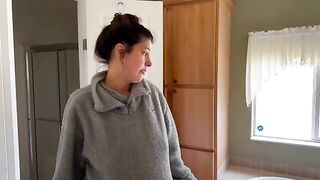 A couple trying to get a better deal from the pregnant landlord in a steamy scene