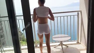 A hot petite chick washed her tits in the shower with stunning Gina Gerson