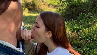 Stepsister sucks my cock in the park, it’s not polite