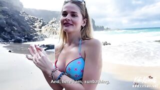 A risk-free sex on the beach with a luxurious girl