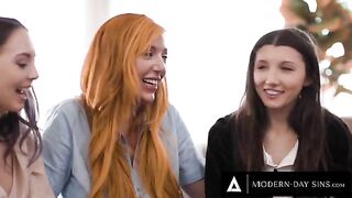 Lauren Phillips helps two innocent girls in a steamy threesome scene