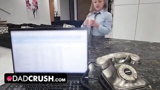 Eva Nyx gets her pussy filled with cum by step daddy in a taboo roleplay scene
