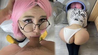 My stupid stepsister got stuck in the washing machine and I fucked her hard