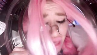 My stupid stepsister got stuck in the washing machine and I fucked her hard